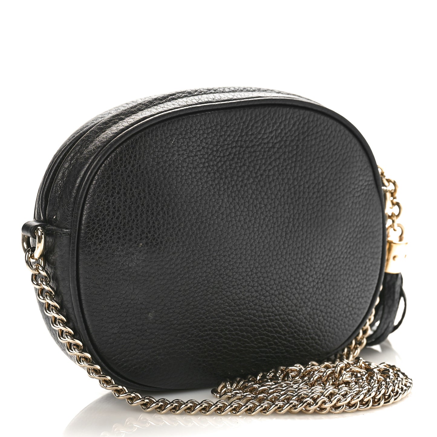 Pebbled Calfskin Mini Soho Chain Bag Black