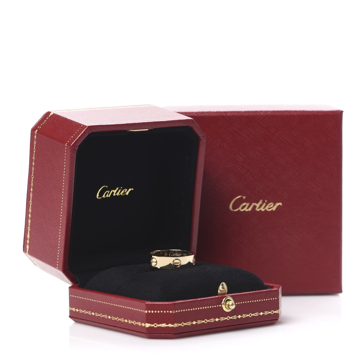 Cartier 18K Yellow Gold 5.5mm LOVE Ring 58 8.5 6 of 6