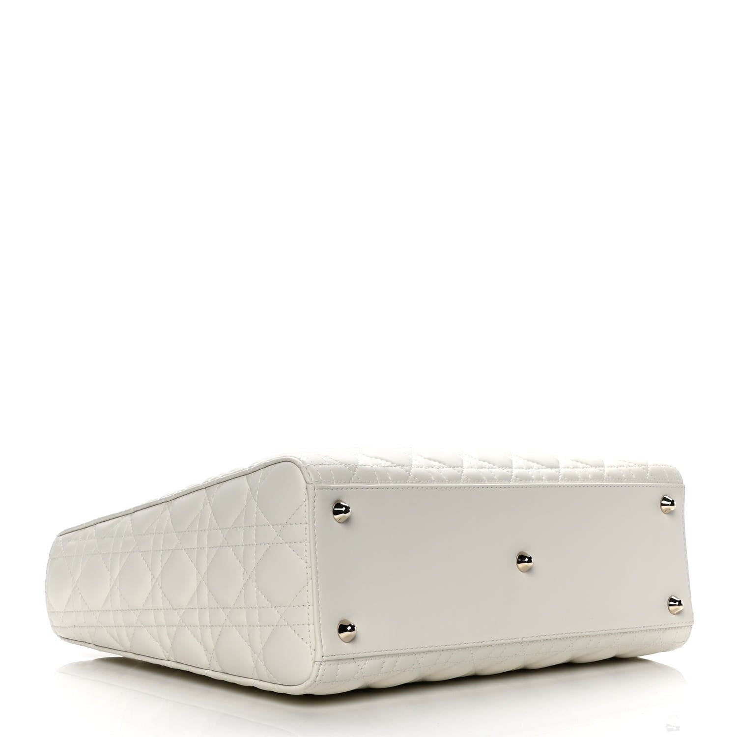 Christian Dior Lambskin Cannage Large Lady Dior White 3 of 9