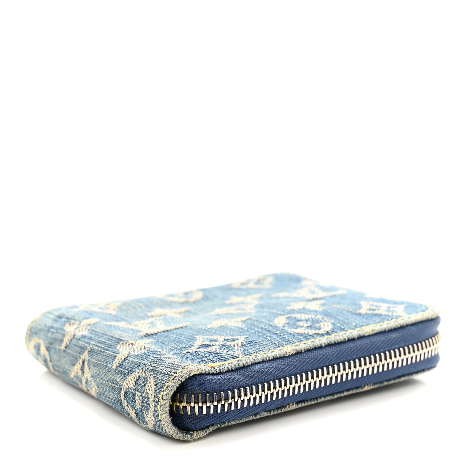 Louis Vuitton LOUIS VUITTON Denim Zip Compact Wallet Blue 4 of 11