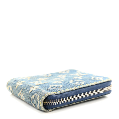 Louis Vuitton LOUIS VUITTON Denim Zip Compact Wallet Blue 4 of 11