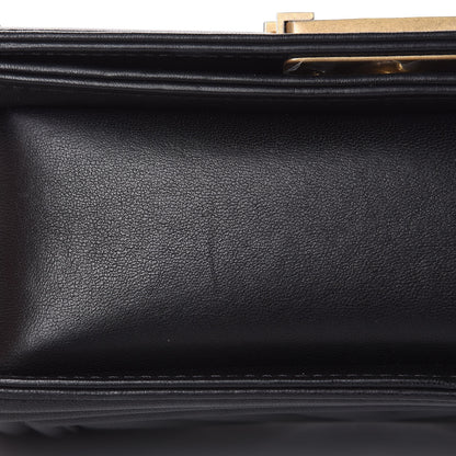 Chanel Lambskin Chevron Quilted Small Boy Flap Black 10 of 12