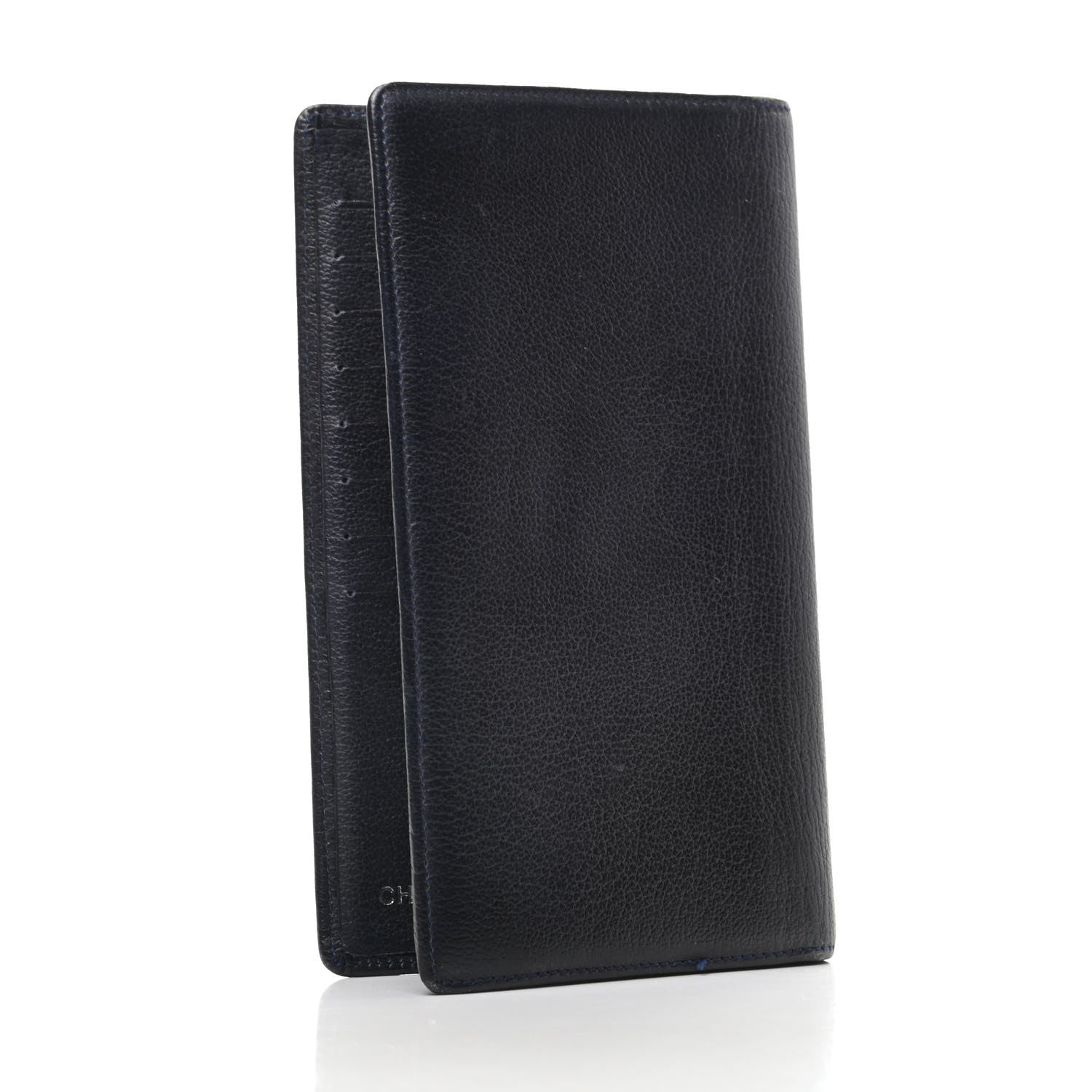 Chanel Goatskin Camellia Embossed Yen Wallet Black 3 of 11
