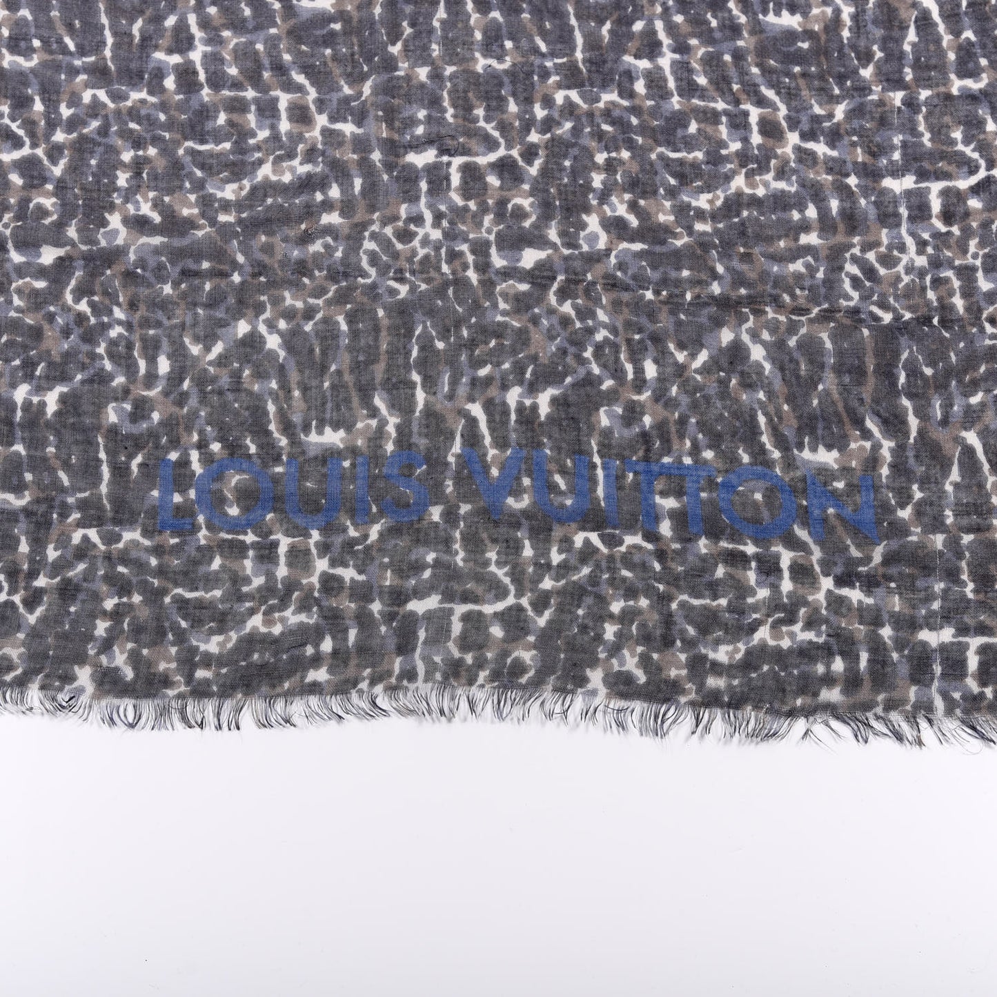 Cashmere Silk Leopard Scarf Grey