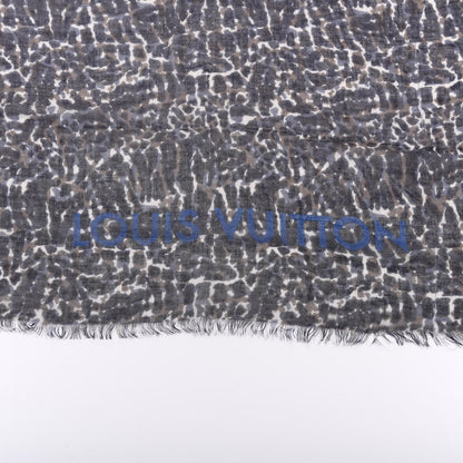 Louis Vuitton Cashmere Silk Leopard Scarf Grey 2 of 3
