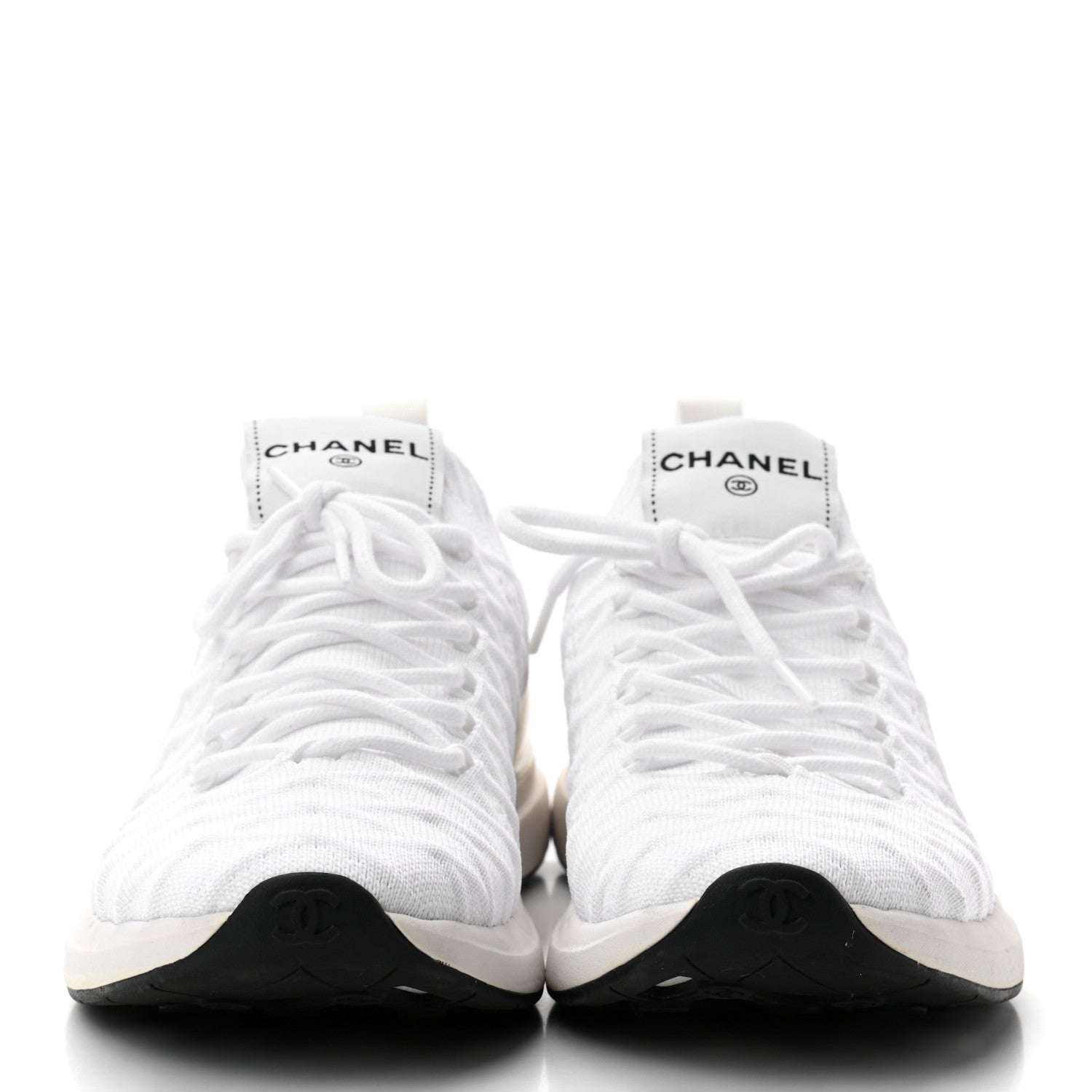 Chanel Fabric Logo Sneakers 39.5 White 2 of 8