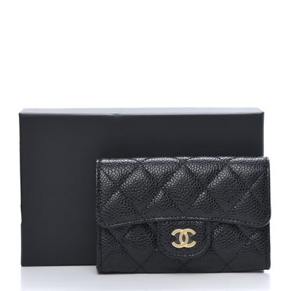 Chanel Caviar Quilted Flap Card Holder Wallet Black 9 of 9