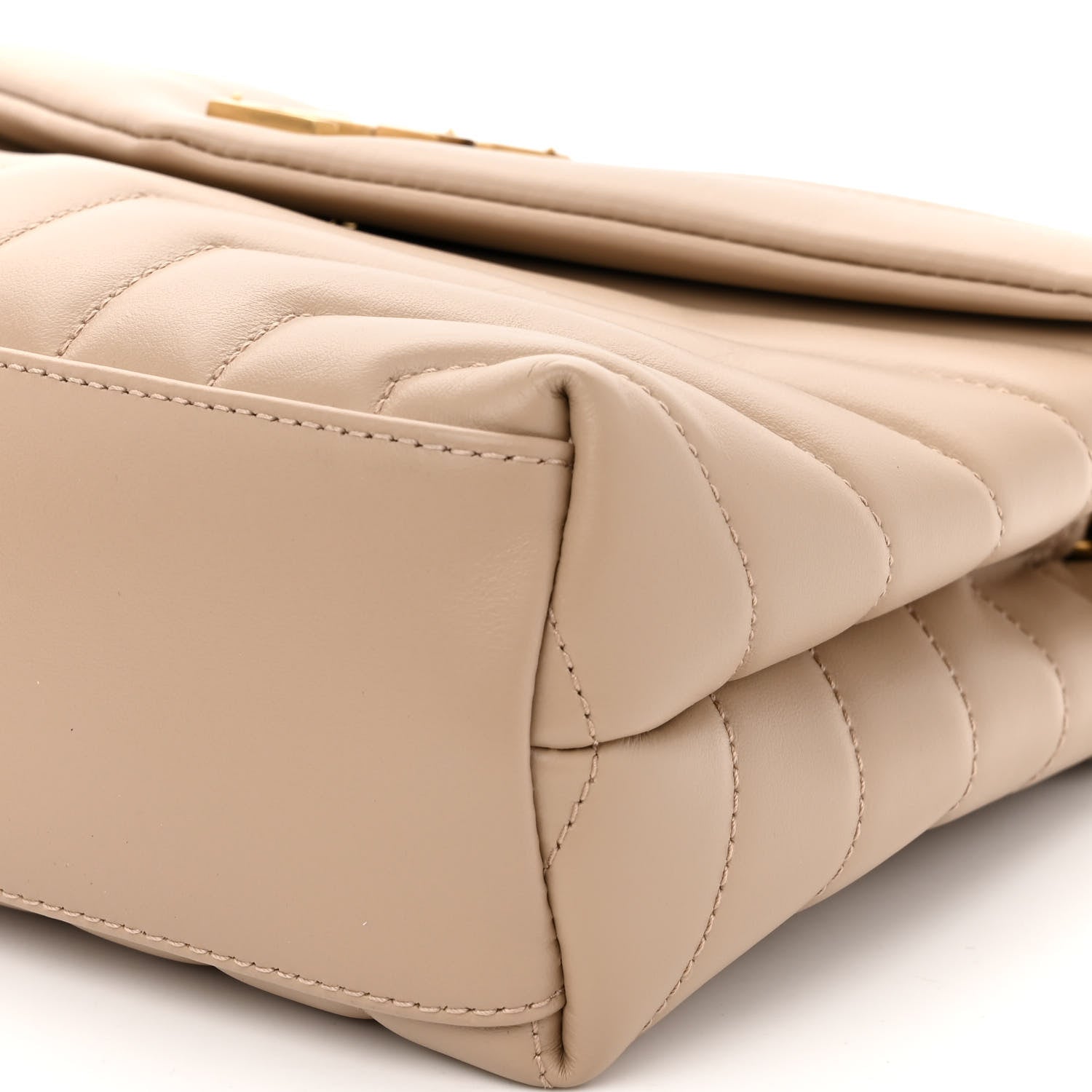 Saint Laurent Calfskin Y Quilted Monogram Small Loulou Chain Satchel Dark Beige 10 of 10