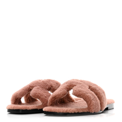 Hermes Woolskin Oran Sandals 40 Rose Aube 3 of 10