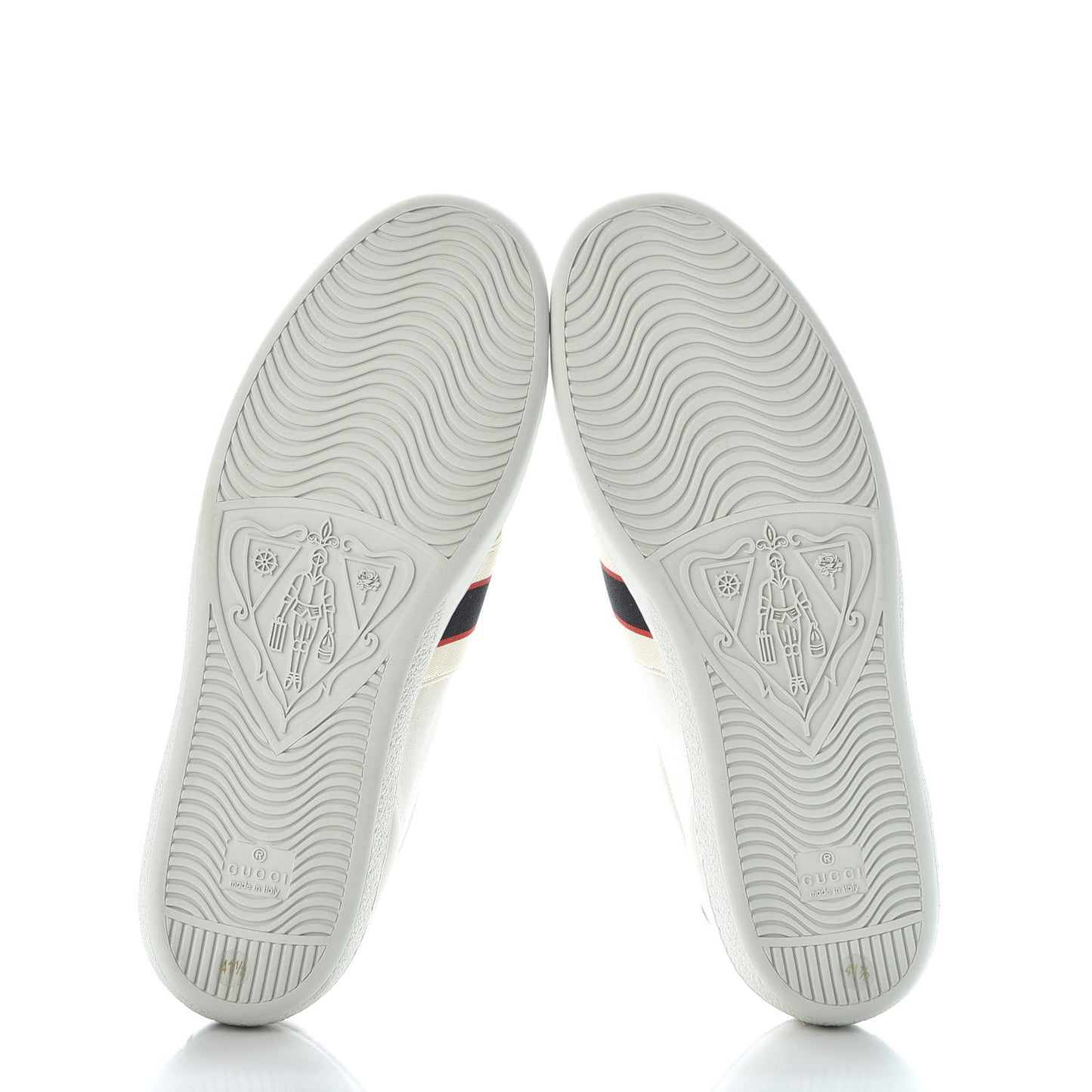 Calfskin Stripe Womens New Ace Sneakers 41 New Mystic White Ecru Red Flame