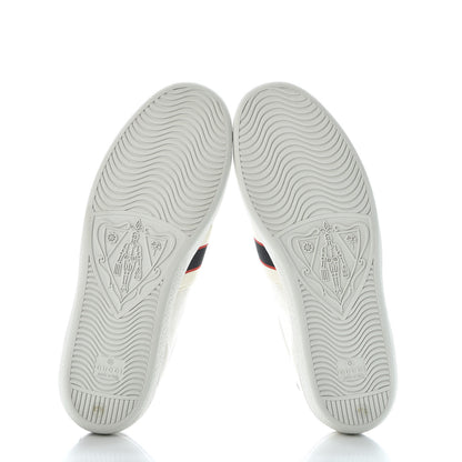 Gucci Calfskin Stripe Womens New Ace Sneakers 41 New Mystic White Ecru Red Flame 6 of 11