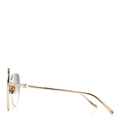 Louis Vuitton Pearl LV Cat Eye Sunglasses Z2016U Gold 6 of 14
