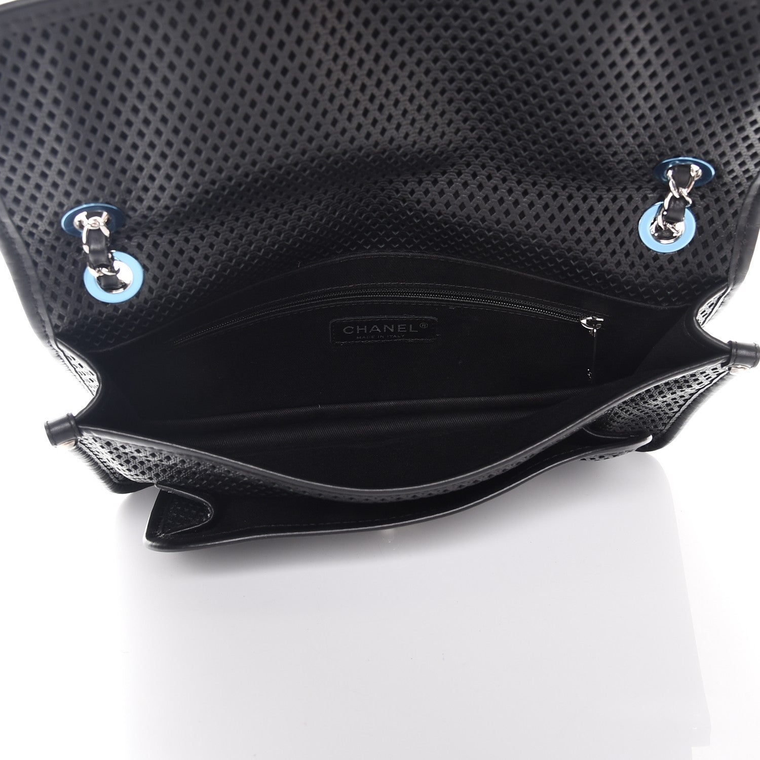 Chanel Perforated Calfskin Large Up In The Air Flap Black 5 of 10