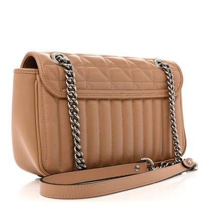 Gucci Calfskin Matelasse Aria Small GG Marmont Shoulder Bag Camelia 3 of 13