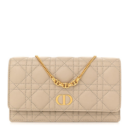 Christian Dior Supple Calfskin Caro Pouch with Chain Sand 1 of 12