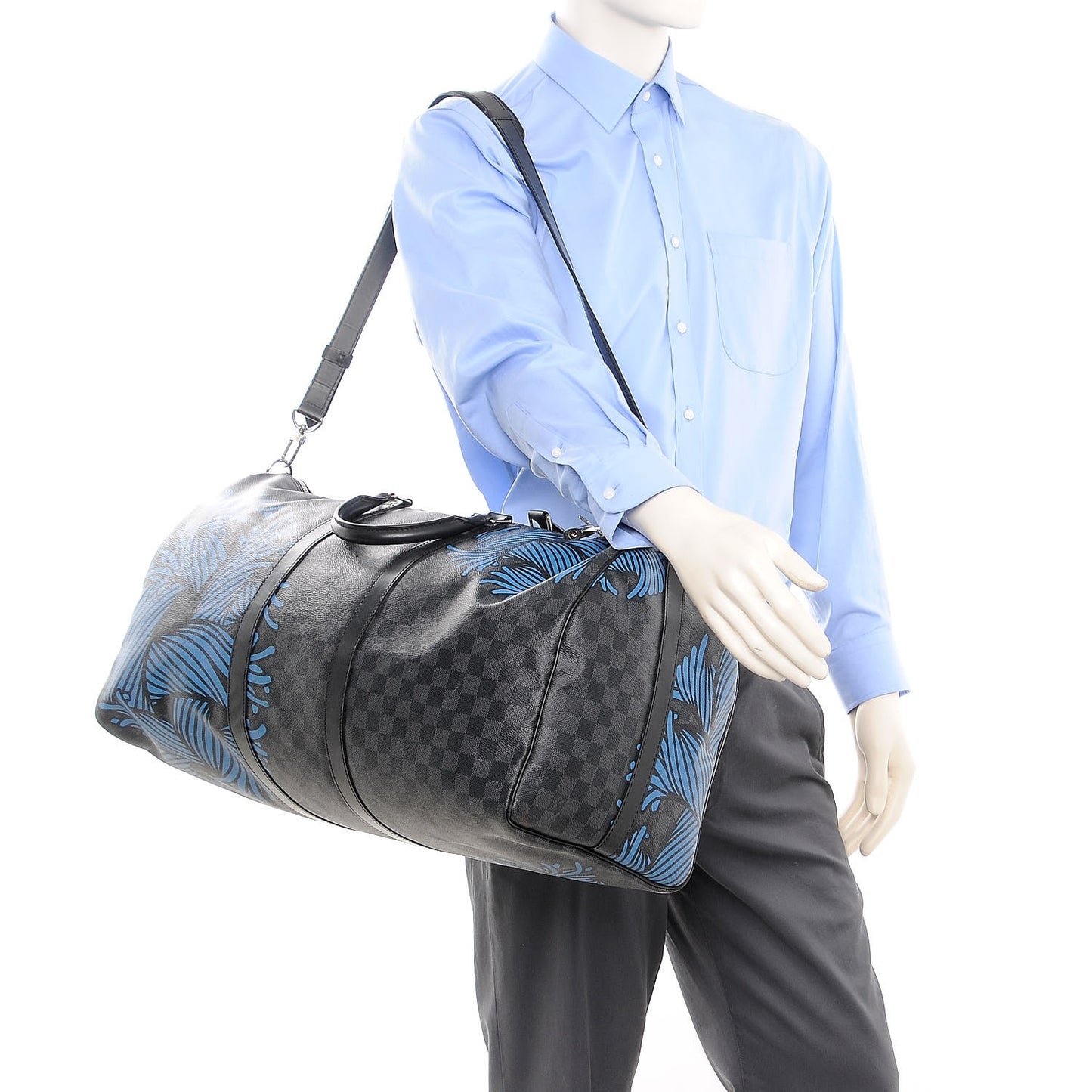 Damier Graphite Rope Keepall 55 Blue