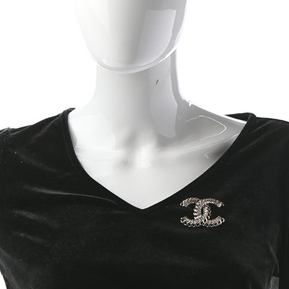 Chanel Crystal Chain CC Brooch Gold 2 of 5
