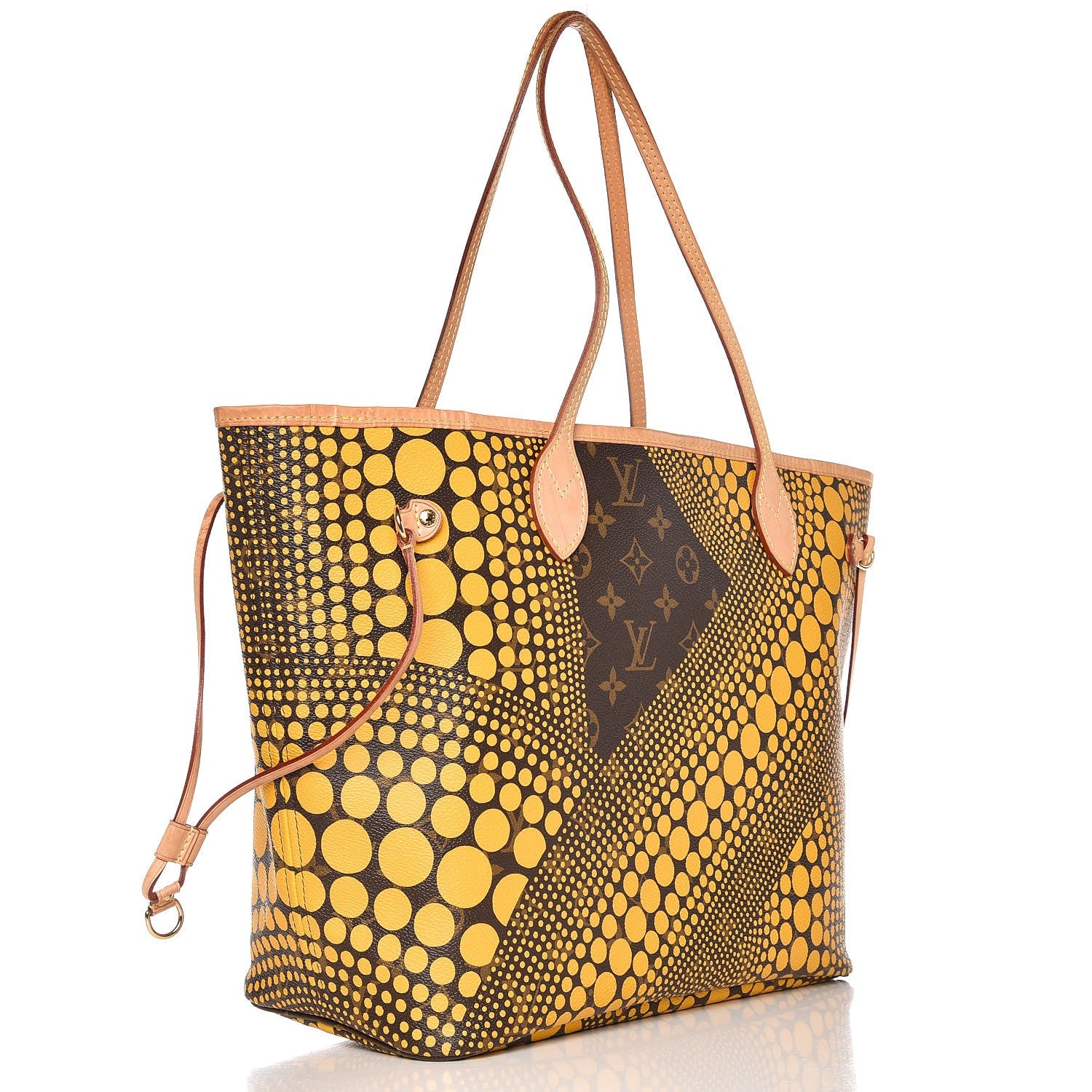Louis Vuitton Monogram Kusama Waves Neverfull MM Yellow 3 of 7