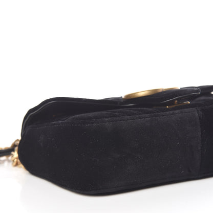 Gucci Velvet Matelasse Mini GG Marmont Shoulder Bag Black 6 of 10