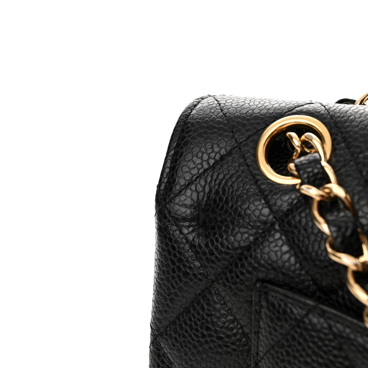 Caviar Quilted Small Double Flap Black