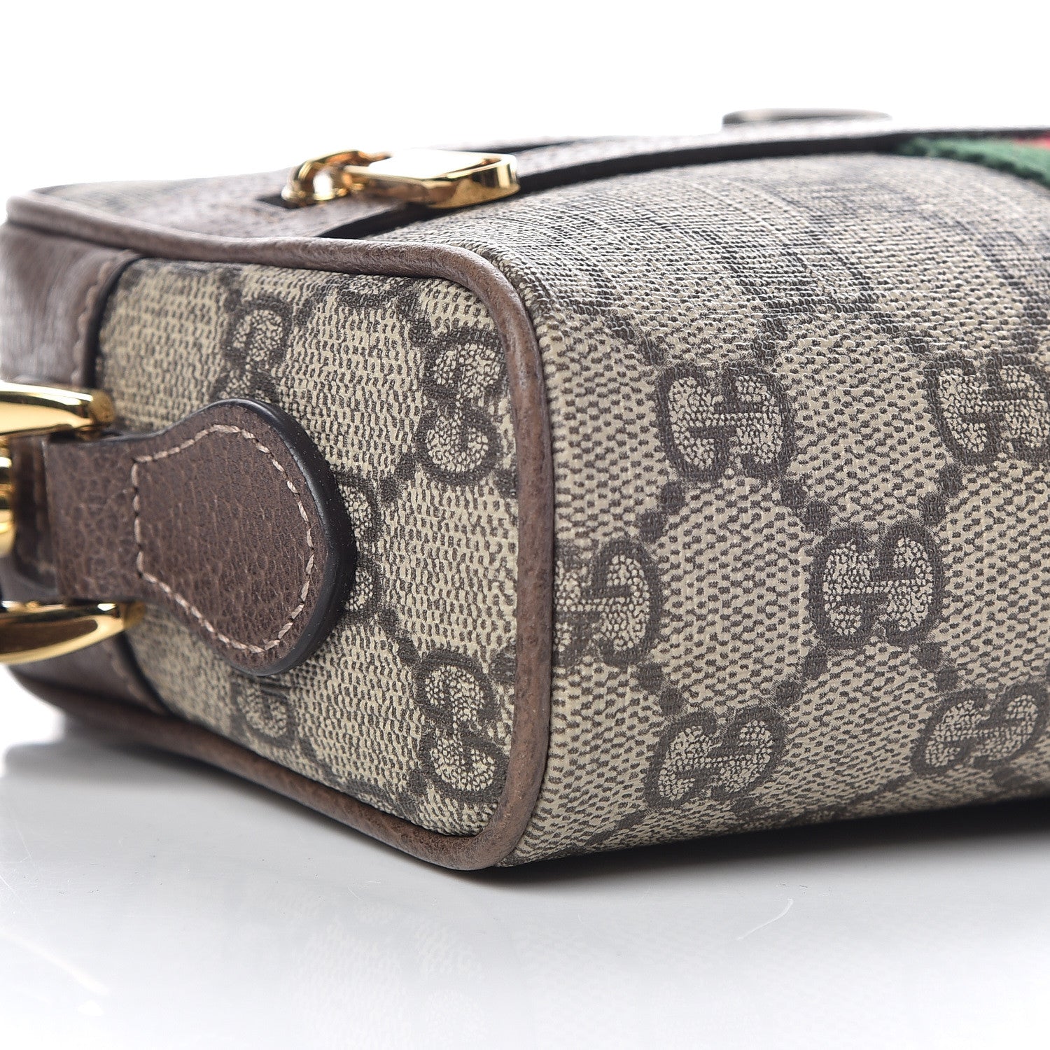 Gucci GG Supreme Monogram Web Mini Ophidia Shoulder Bag Brown 5 of 13
