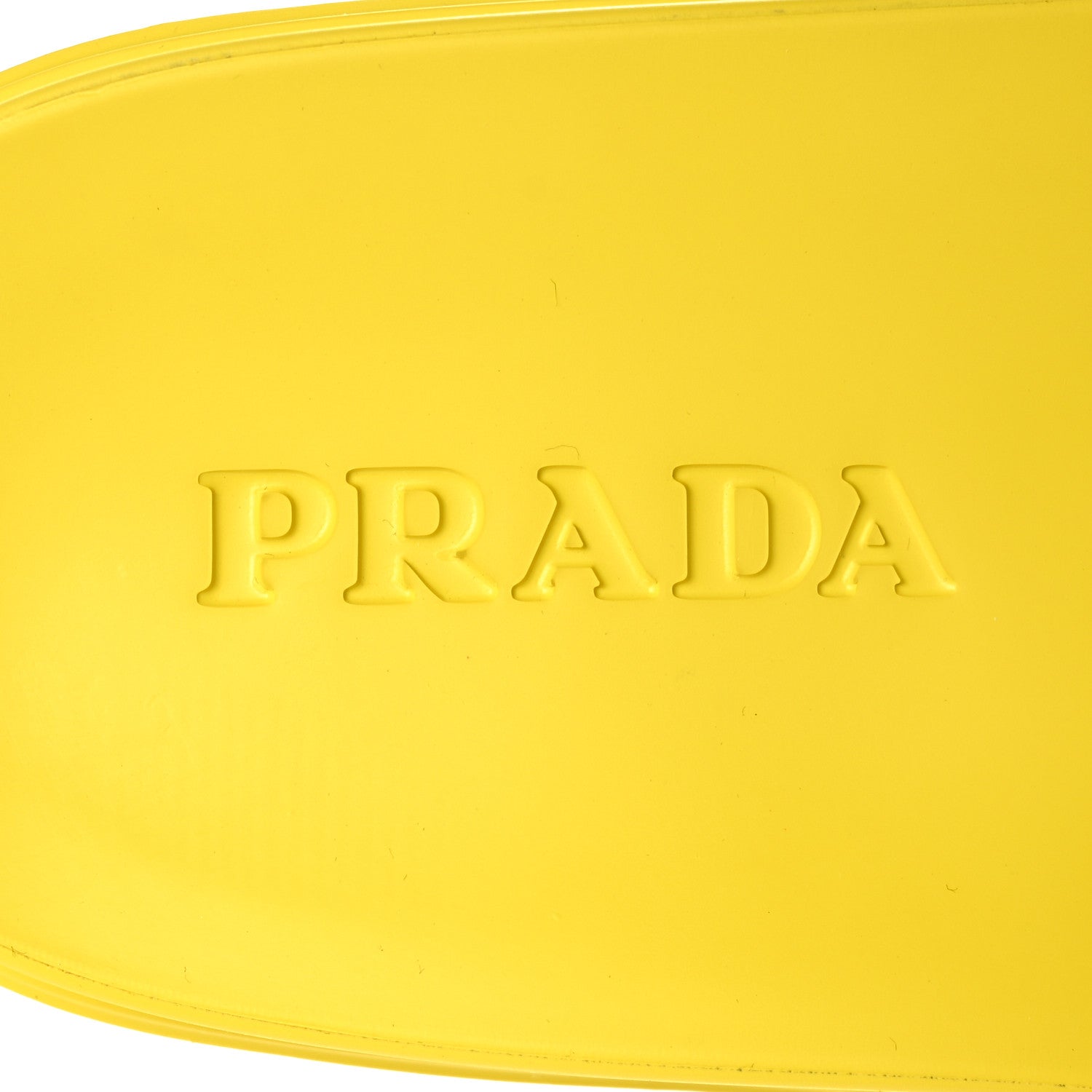 Prada EVA Rubber Triangle Logo Embossed Mens Lug Sole Slide Sandals 42 Sole 5 of 7