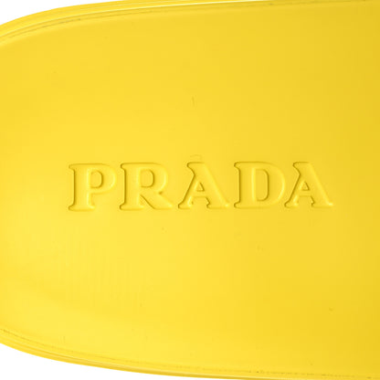 Prada EVA Rubber Triangle Logo Embossed Mens Lug Sole Slide Sandals 42 Sole 5 of 7