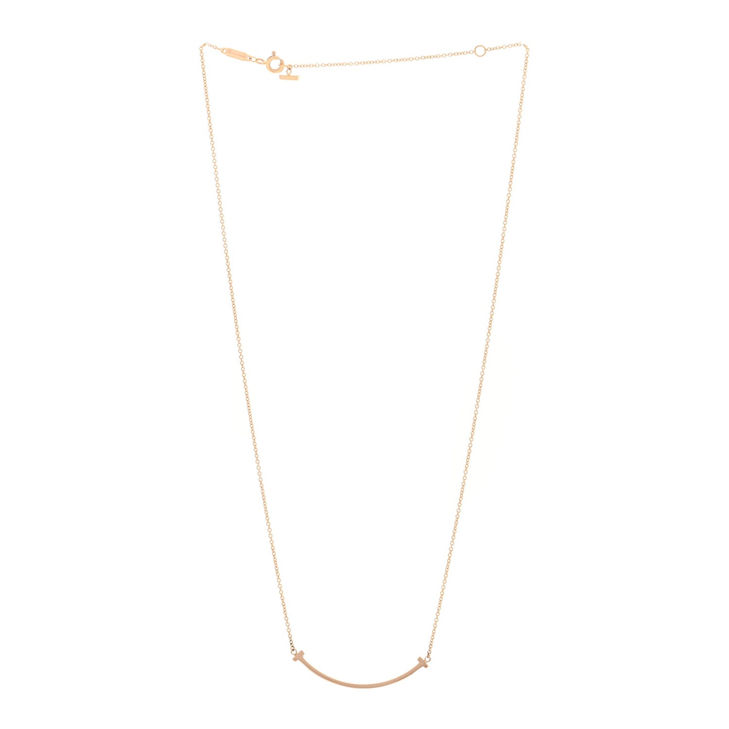 18K Rose Gold Small T Smile Pendant Necklace