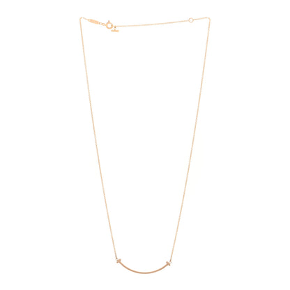 Tiffany 18K Rose Gold Small T Smile Pendant Necklace 3 of 4