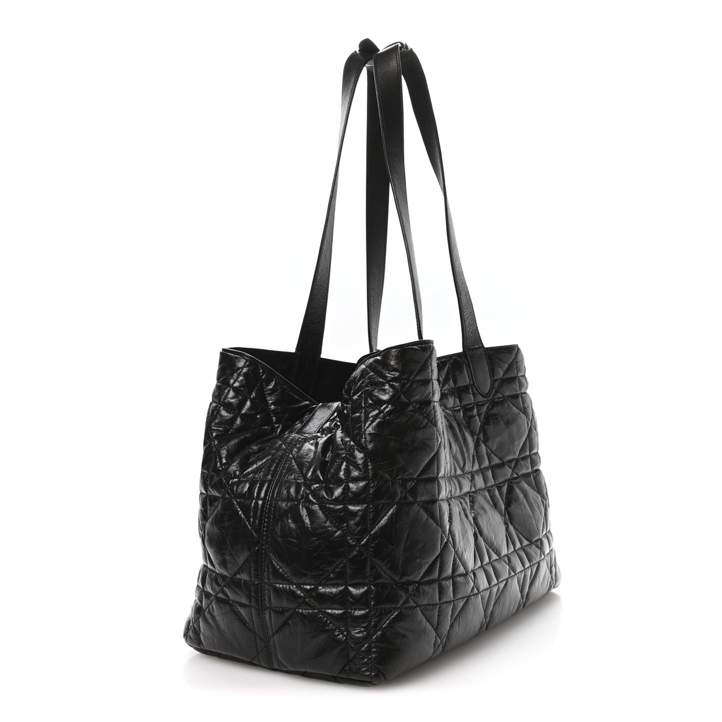 Crinkled Calfskin Macrocannage Large Toujours Black