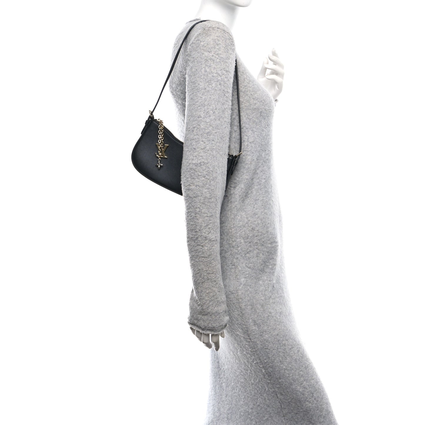 Calfskin LV Bloom Pochette  Black