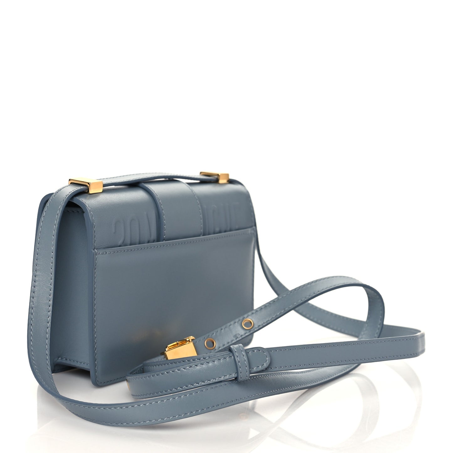 Smooth Calfskin Micro 30 Montaigne Flap Bag Blue Gray