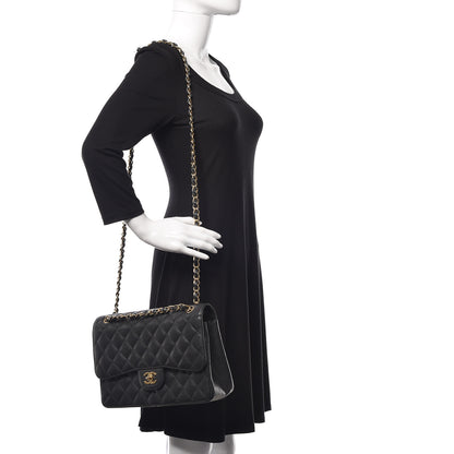 Chanel Caviar Quilted Jumbo Double Flap Black 2 of 12