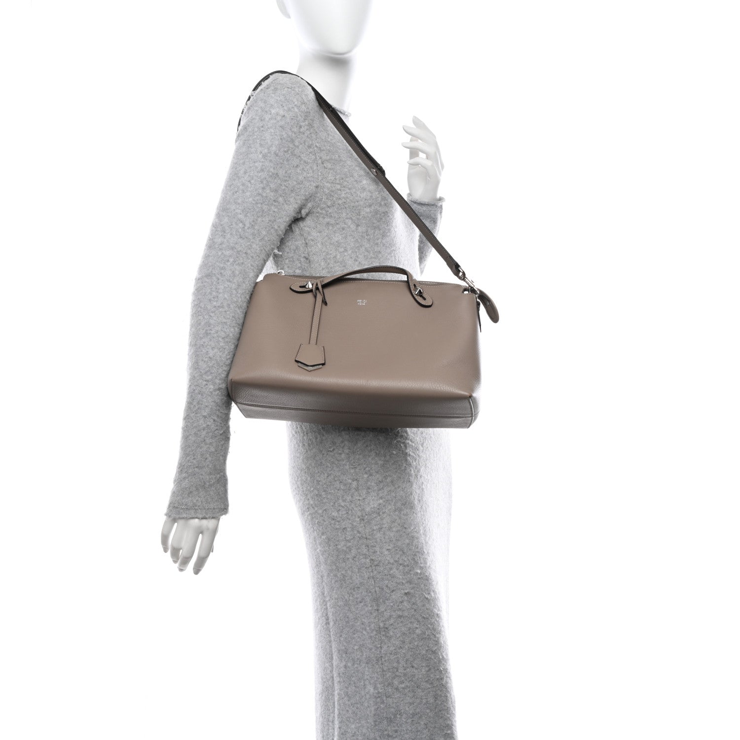 Fendi Vitello Dolce Large By The Way Boston Bag Tortora 2 of 12