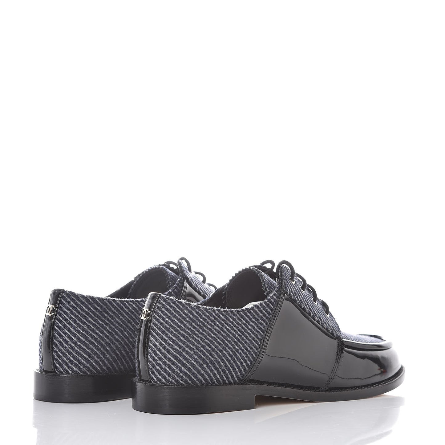 Tweed Patent CC Womens Lace Up Oxfords 39 Navy Grey Black
