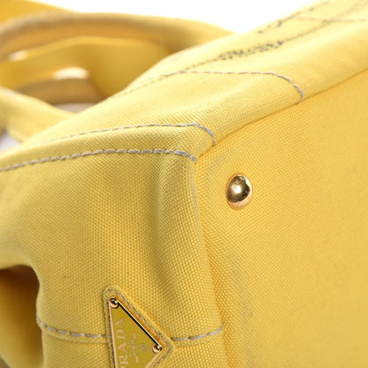 Prada Canvas Canapa Small Logo Tote Yellow 9 of 17