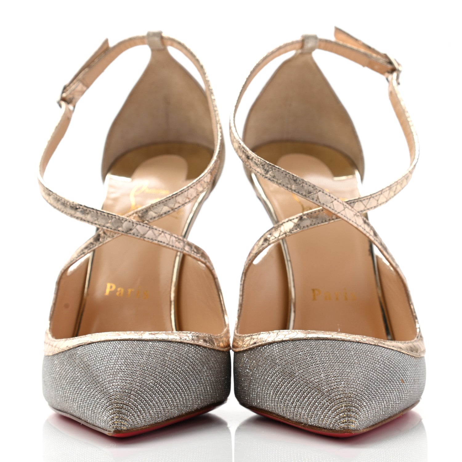 Christian Louboutin Glittex Lame Sirene Specchio Crissos 100 Pumps 37 Version Silver 2 of 12