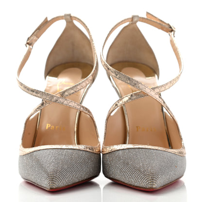 Christian Louboutin Glittex Lame Sirene Specchio Crissos 100 Pumps 37 Version Silver 2 of 12