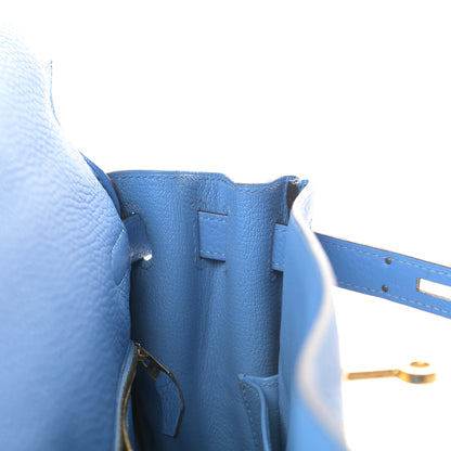 Hermes Togo Kelly Retourne 28 Bleu Paradise 18 of 42