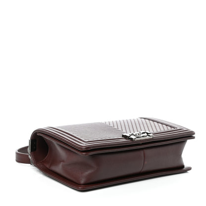 Chanel Calfskin Chevron Quilted New Medium Boy Flap Burgundy 4 of 10