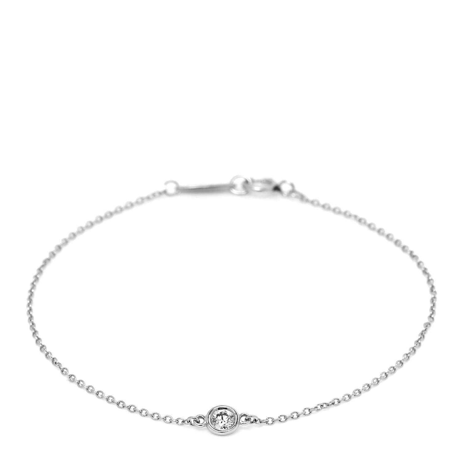 Tiffany Platinum Diamond .08ct Elsa Peretti Diamonds by the Yard Bracelet 1 of 6