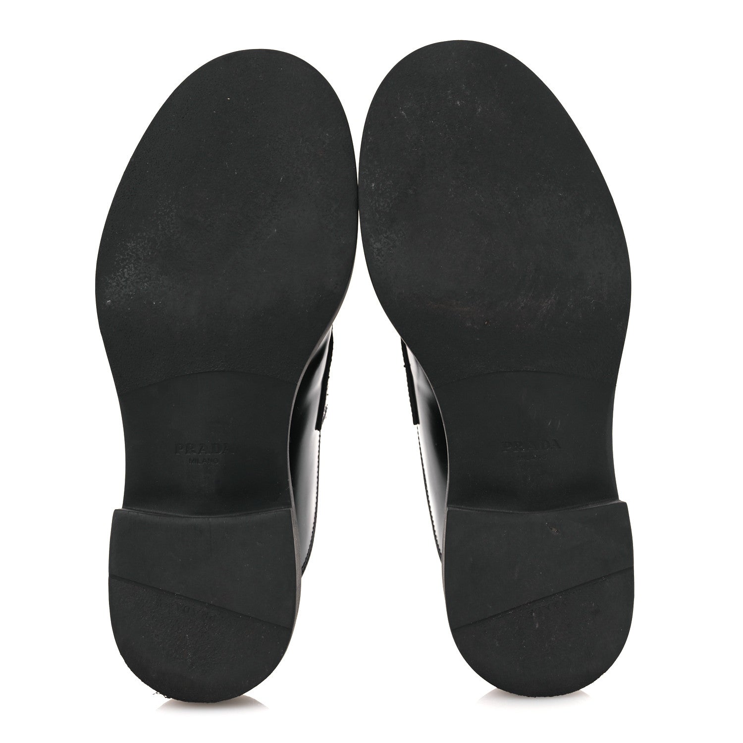 Prada Spazzolato Triangle 40mm Loafer Mules 37 Black 1830744