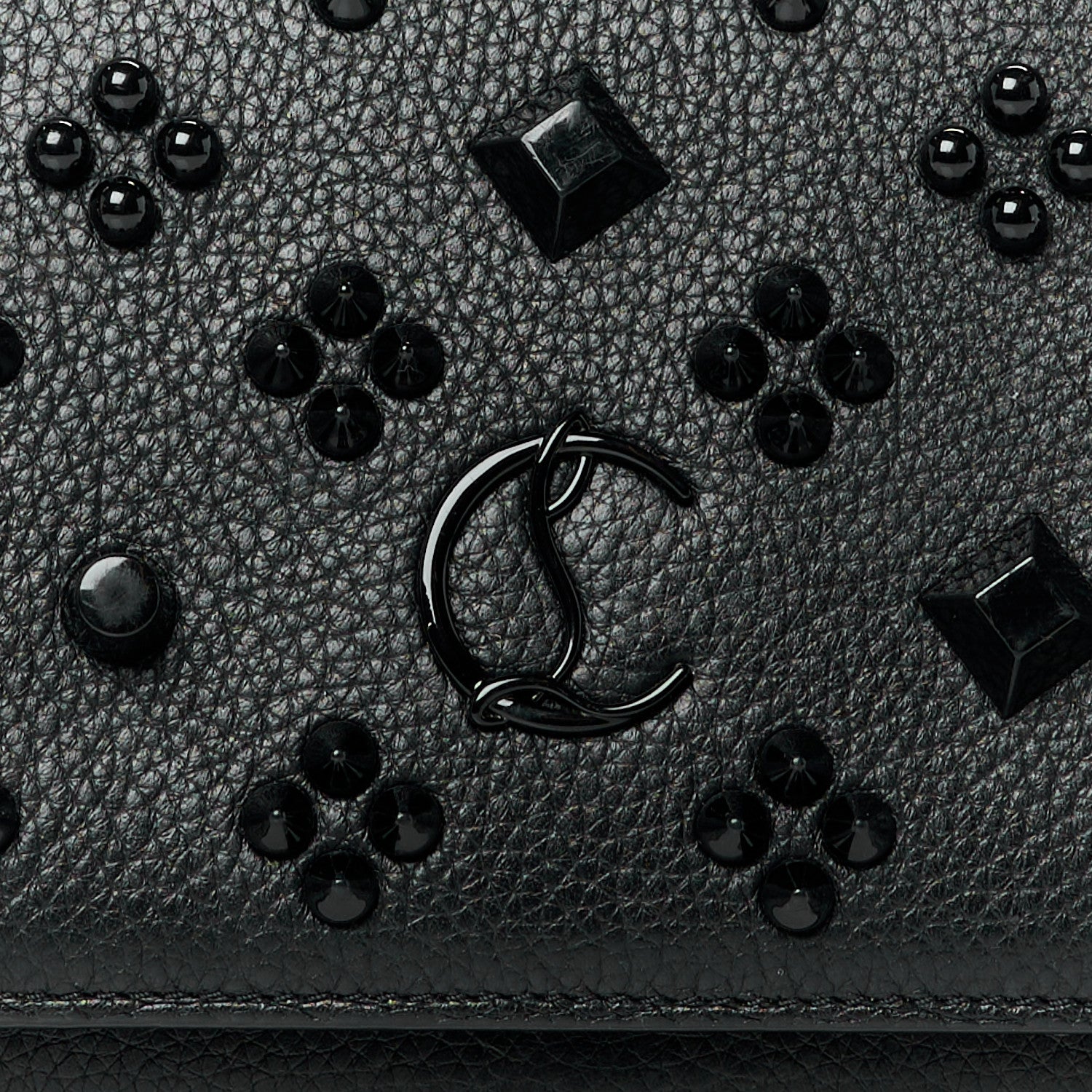 Christian Louboutin Calfskin Spikes Loubinthesky Paloma Clutch Black 8 of 10