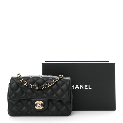 Chanel Lambskin Quilted Mini Rectangular Flap Black 11 of 11