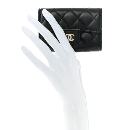 Chanel Lambskin Quilted Classic 4 Key Holder Wallet Black 2 of 11