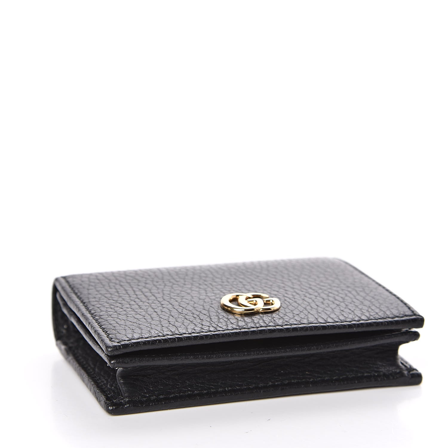 Gucci Pebbled Calfskin GG Marmont Card Case Black 4 of 8