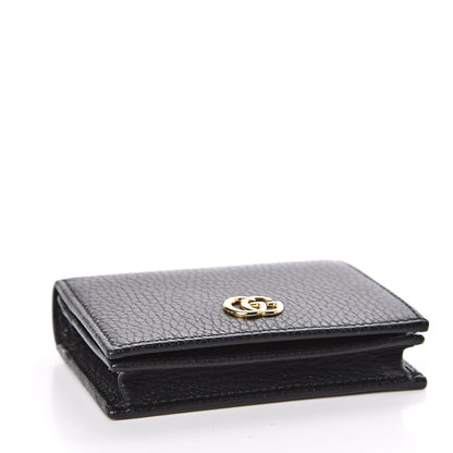 Gucci Pebbled Calfskin GG Marmont Card Case Black 4 of 8