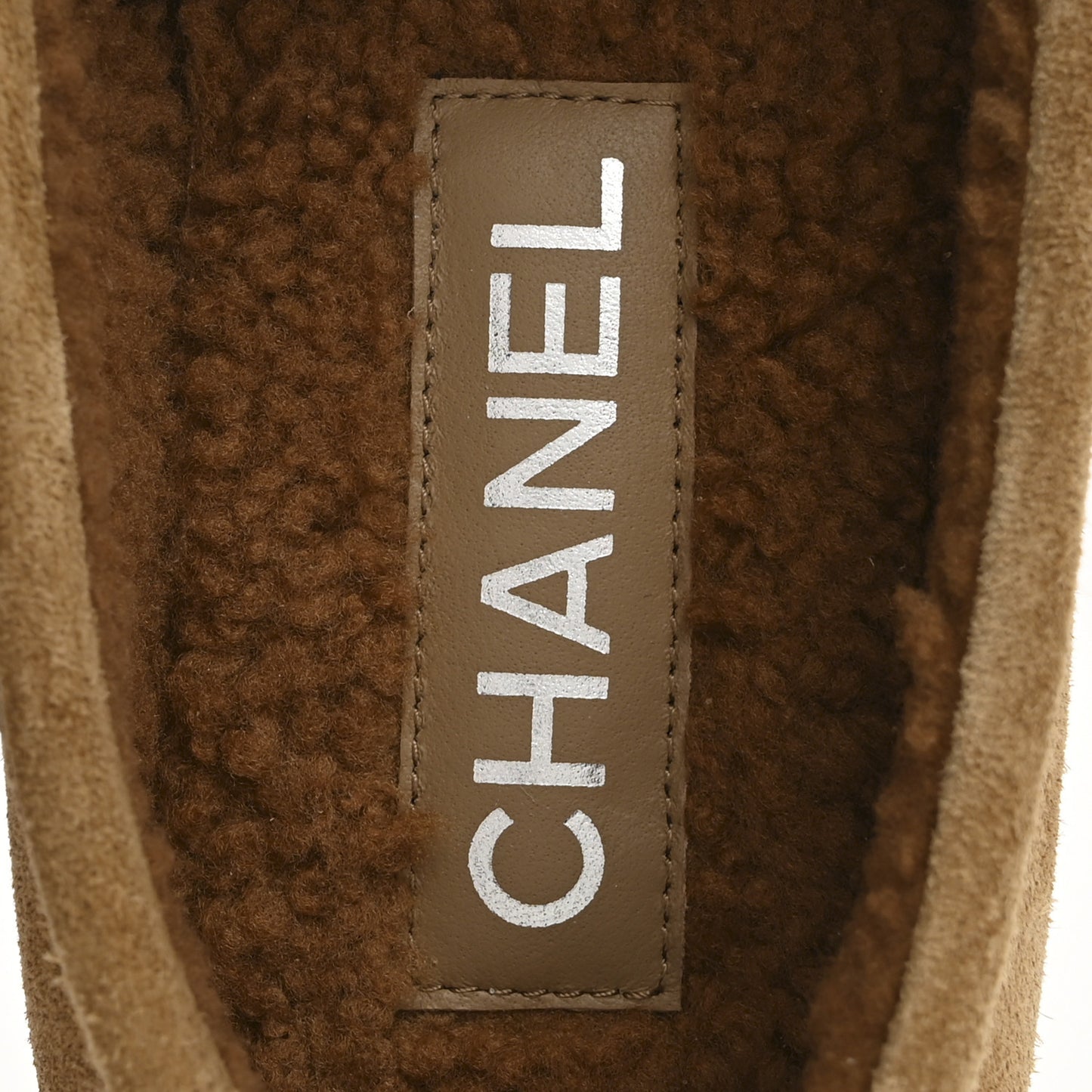 Suede Calfskin CC Loafers 38 Dark Beige