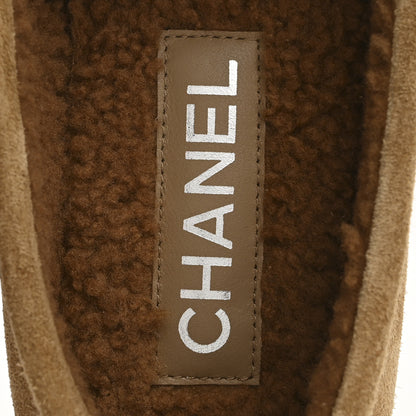 Chanel Suede Calfskin CC Loafers 38 Dark Beige 7 of 10