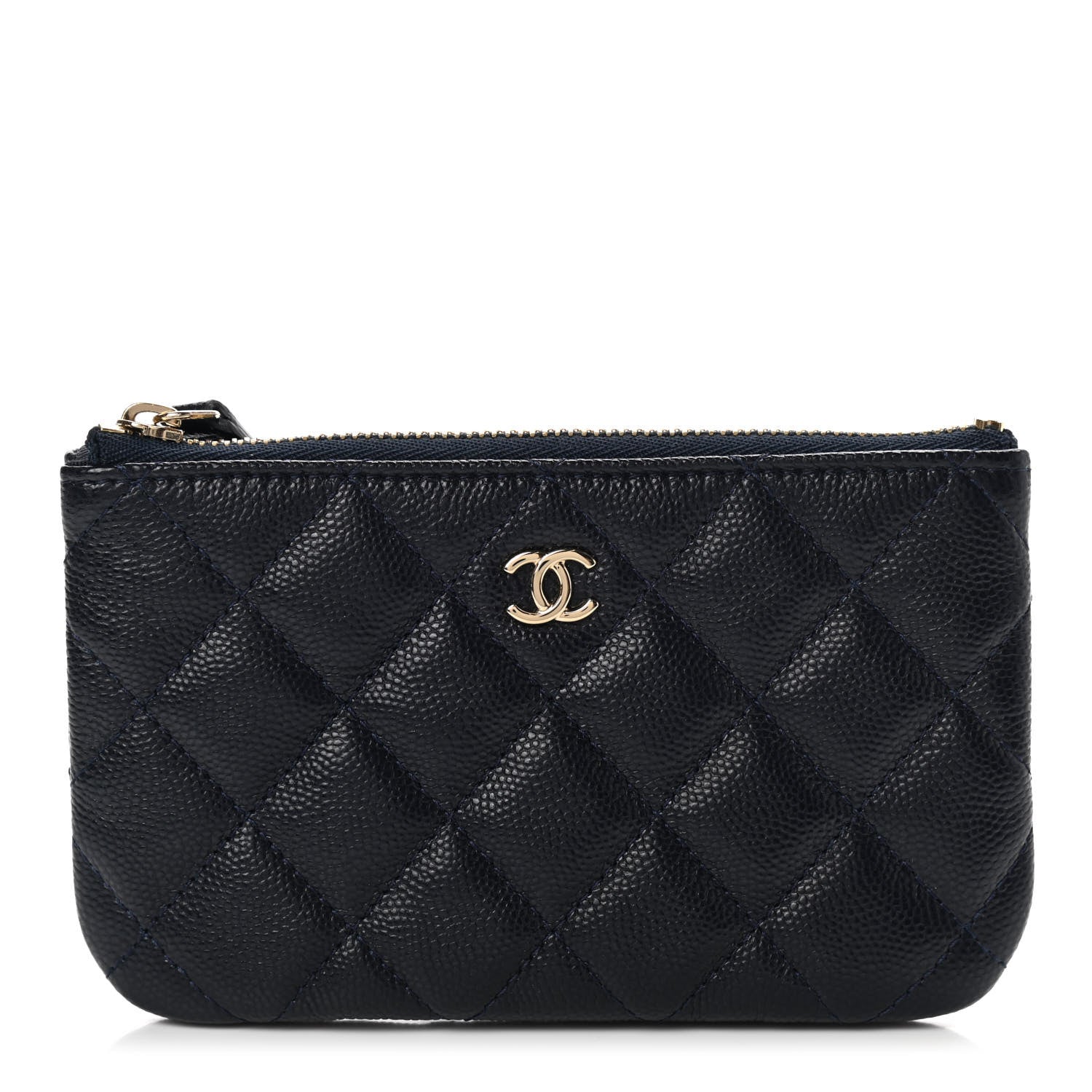Chanel Caviar Quilted Small Cosmetic Case Navy 1 of 7